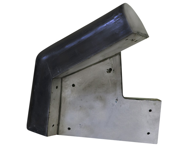 epresentación 3D de un revestimiento cilíndrico de polímero, con una capa exterior de color rojo y una interior de color gris.