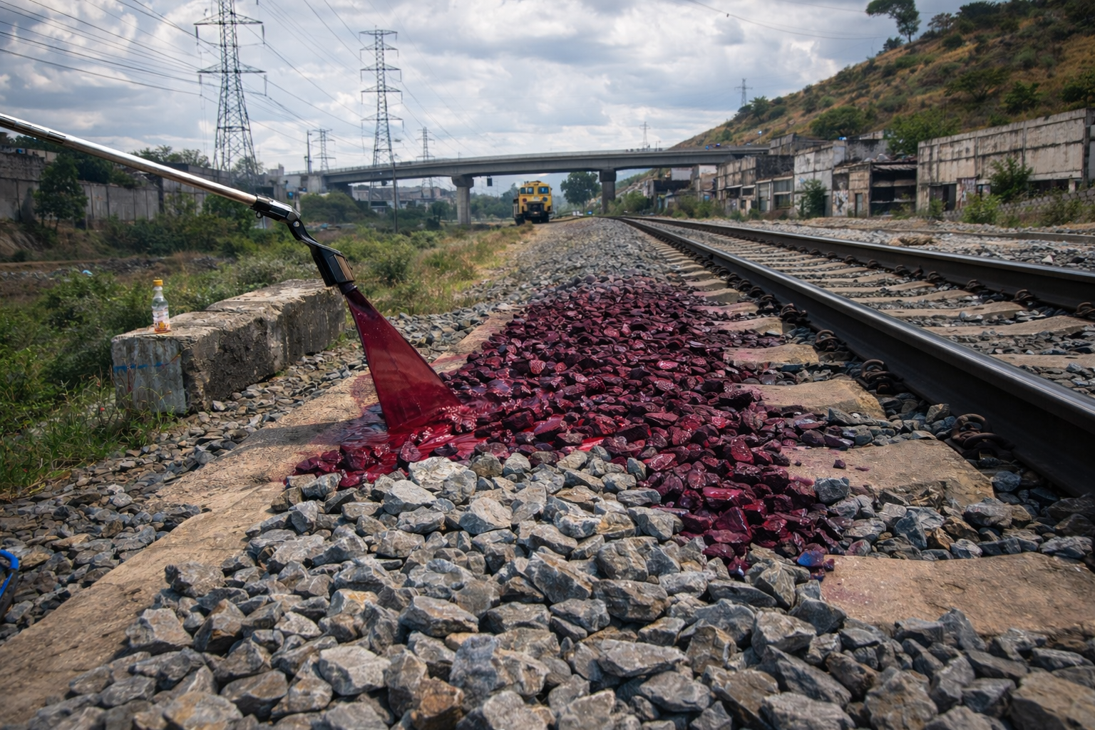 TAZA TRACK® — aplicación de estabilizador sobre balasto ferroviario